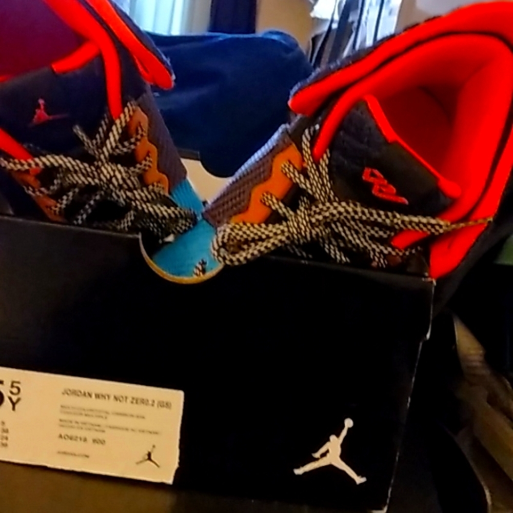 JORDAN WHY NOT ZERO.2 MULTI COLORS RAINBOW. NO FLAWS, NO STAINS, EXCELLENT!